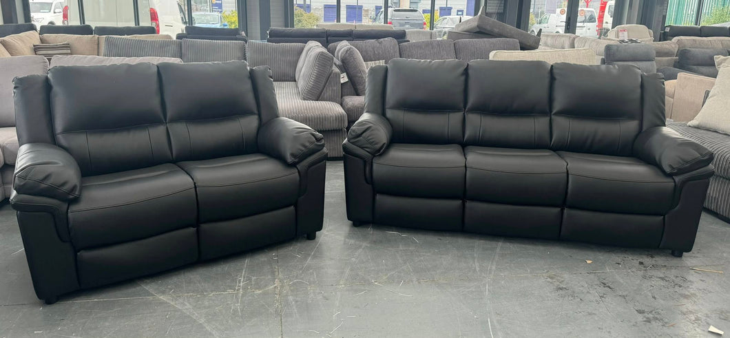 2+3 Seater Set in Black